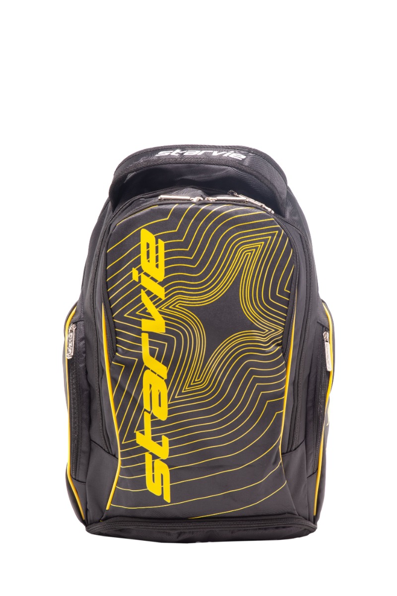 yellow backpack with side pockets